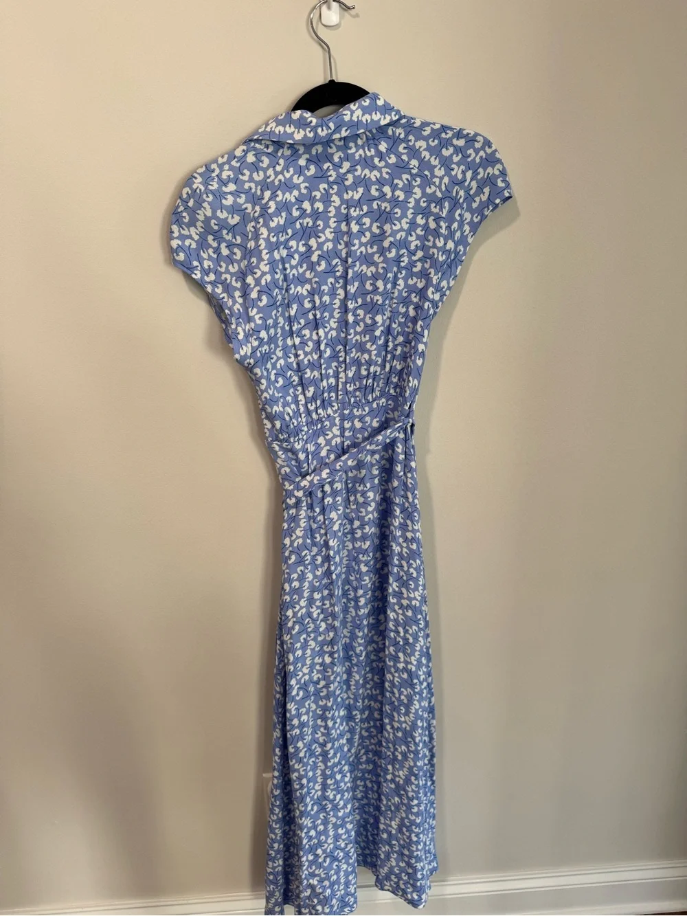 Free People Blue and White Floral Wrap Maxi Dress